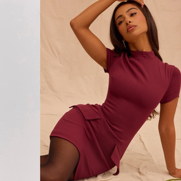 HOUSE OF CB 'Alia' Mulberry Mini Dress NWOT - Picture 5 of 8